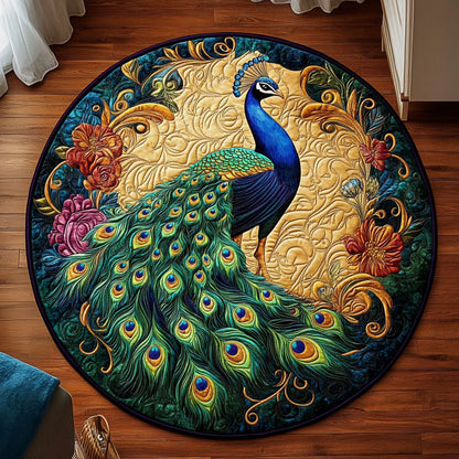 Enchanted Peacock KL0812026CL Quilted Round Mat