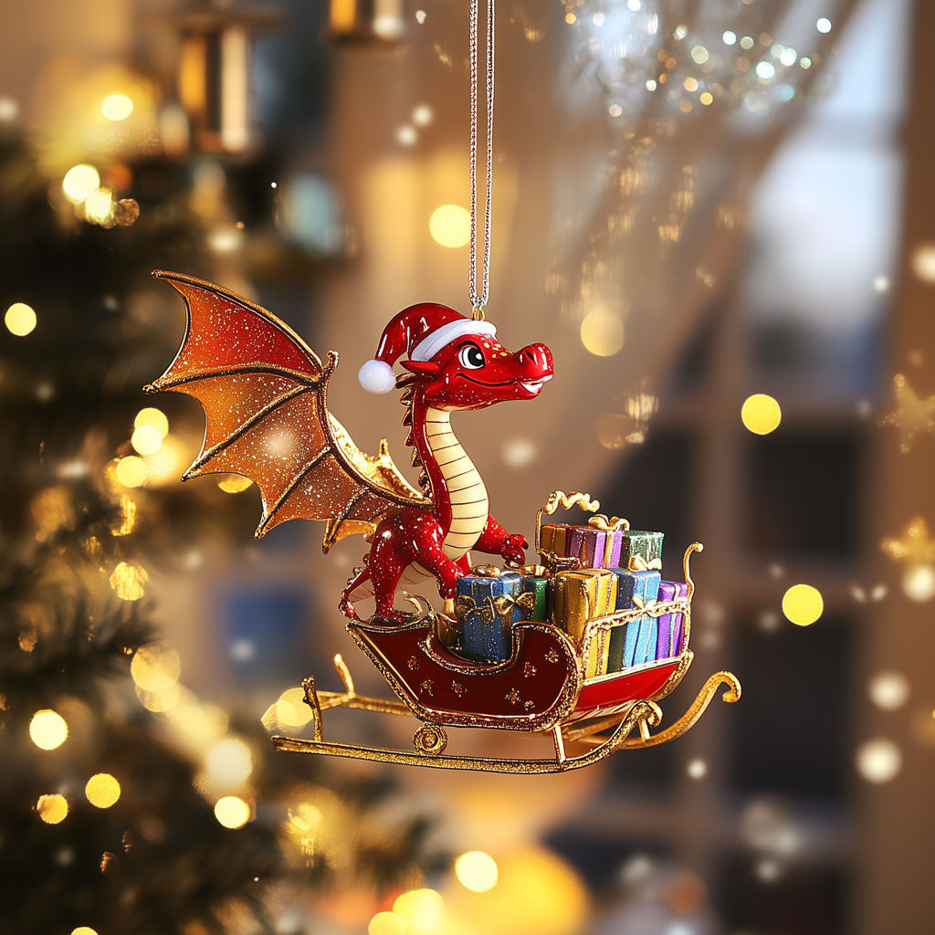 Santa Dragon Sleigh LT2010016CL Christmas Ornament