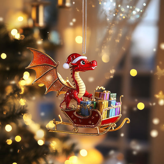 Santa Dragon Sleigh LT2010016CL Christmas Ornament