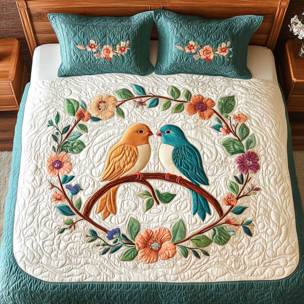 Couple Bird Valentine WP1401016CL Duvet Cover Set