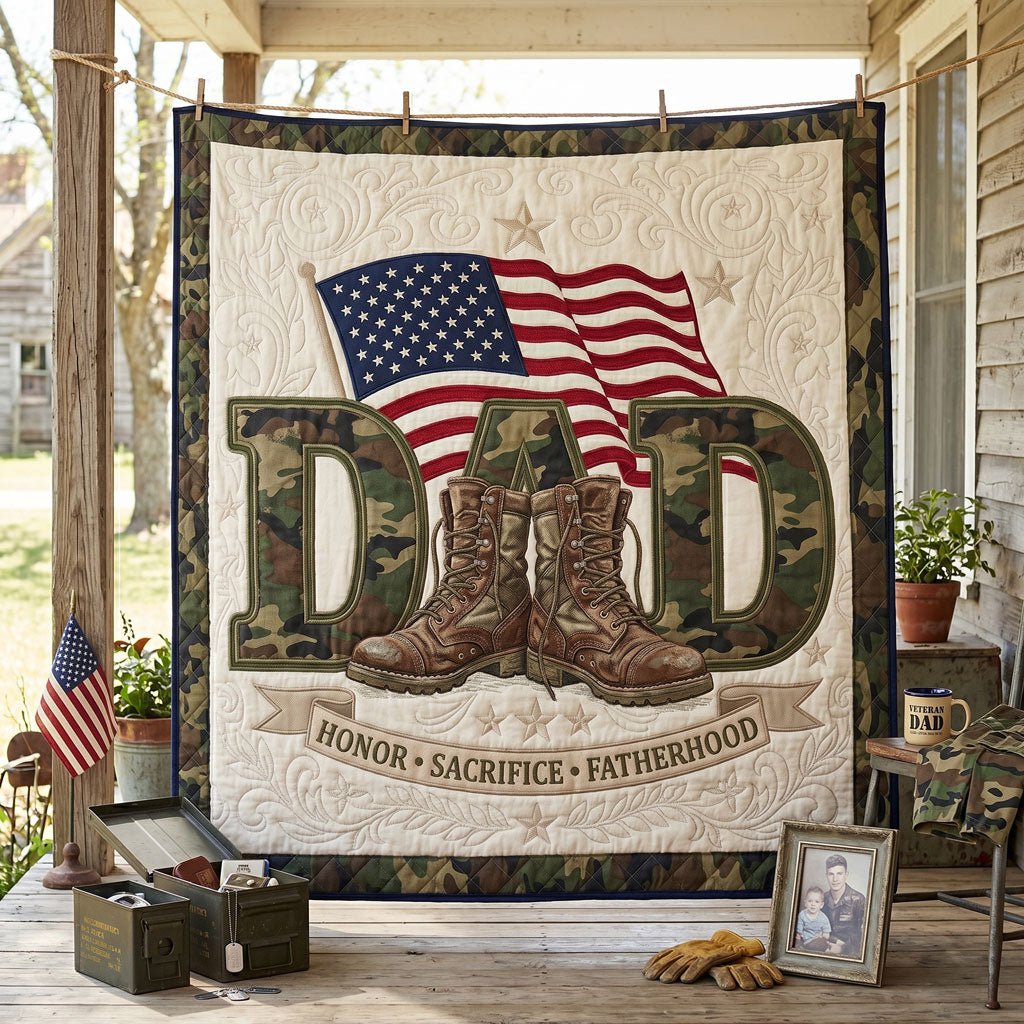 Patriotic Veteran Dad WN1206010CL Quilt