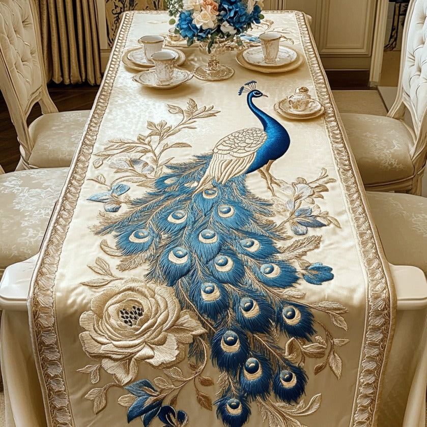 Majestic Peacock XR0810002CL Quilted Table Runner