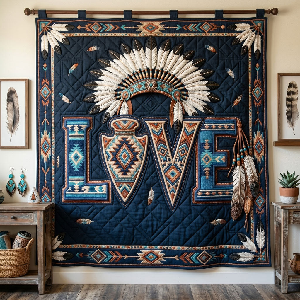 Southwestern Love And Feathers WN1106013CL Quilt