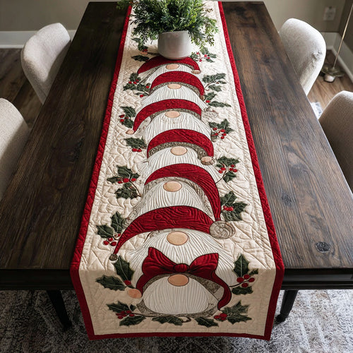 Jolly Gnomes XR1211028CL Quilted Table Runner