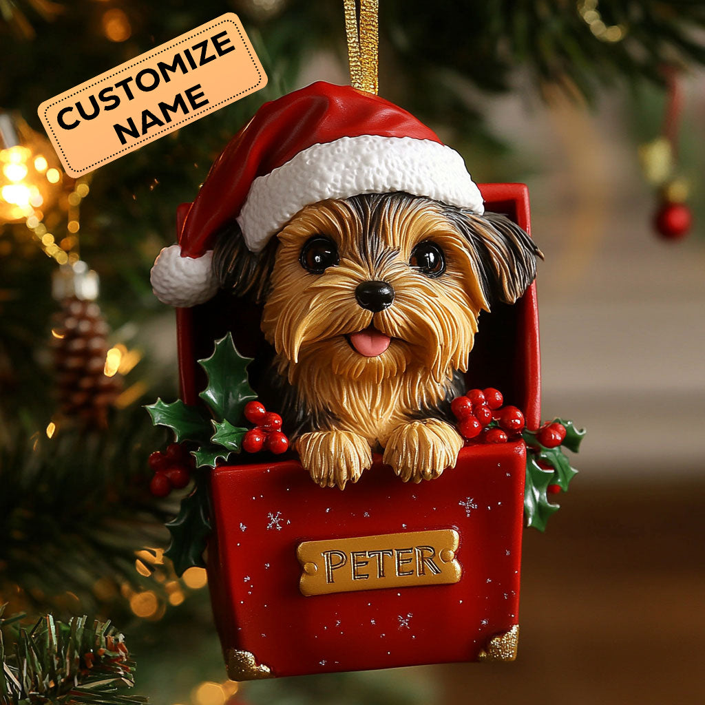Yorkie Gift CW2110027CL Personalized Christmas Ornament