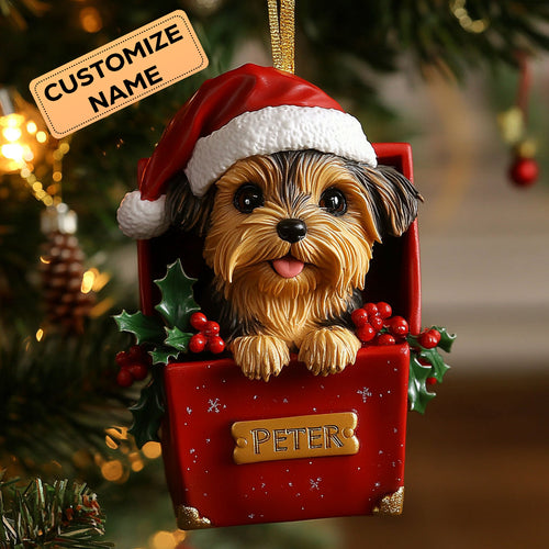 Yorkie Gift CW2110027CL Personalized Christmas Ornament