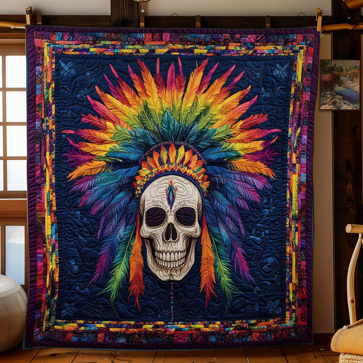 Aztec Skull WN0702053CL Quilt