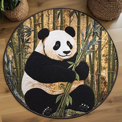 Panda’s Bamboo Garden WJ0907044CL Quilted Round Mat
