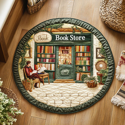 Book Store WJ1205023CL Quilted Round Mat