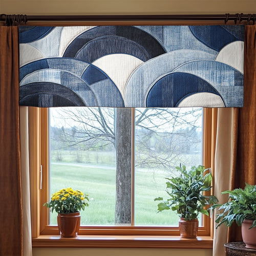 Curved Blues WN0407073CL Quilted Valance