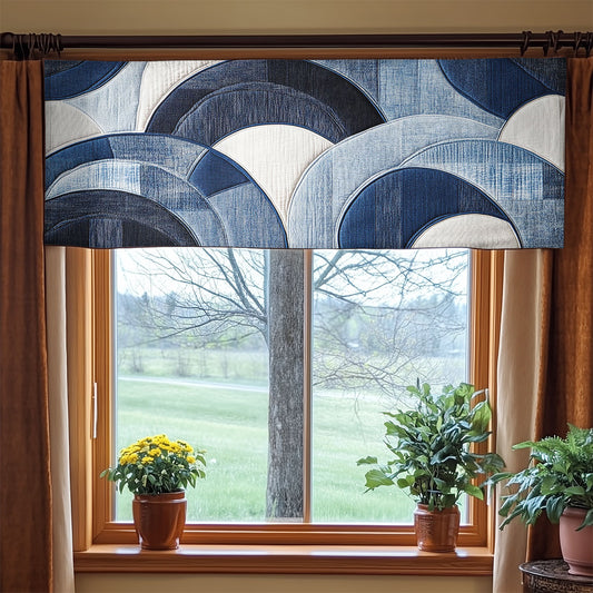 Curved Blues WN0407073CL Quilted Valance