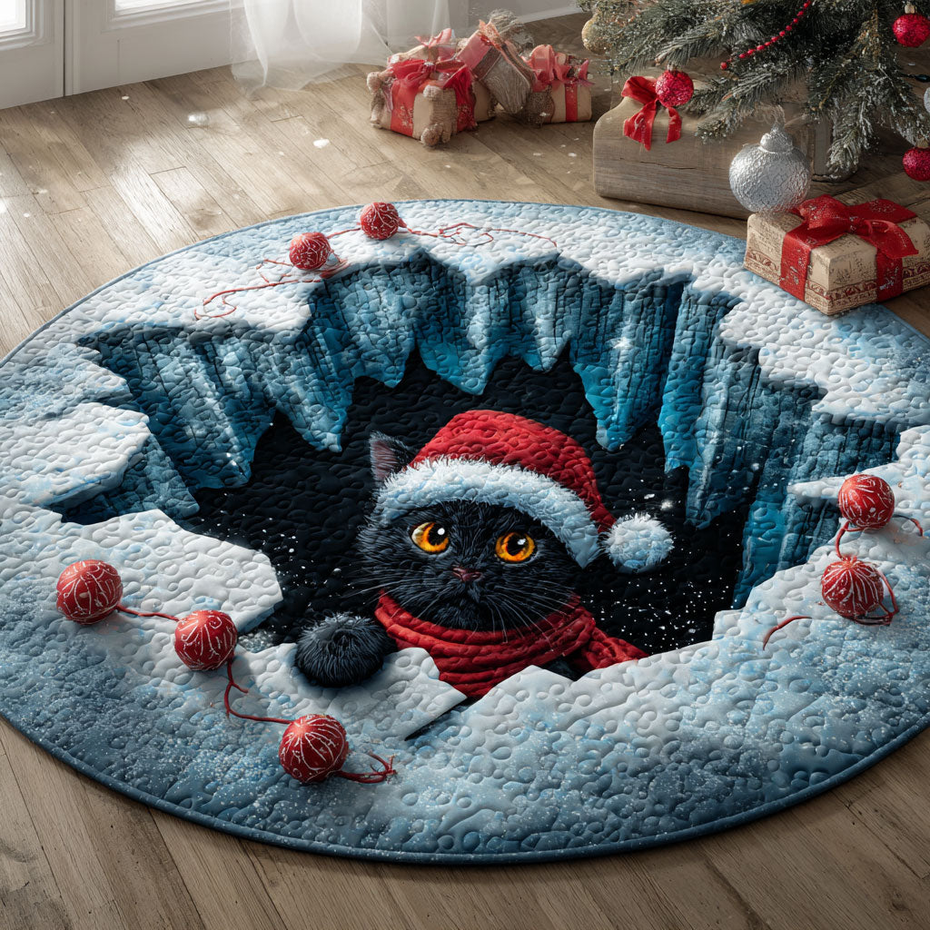 Ice Black Cat CW2811007CL Quilted Round Mat