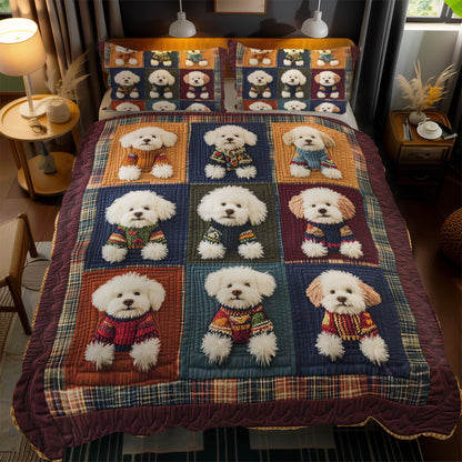 Fluffy Bichon Frise WN1303154CL Duvet Cover Set