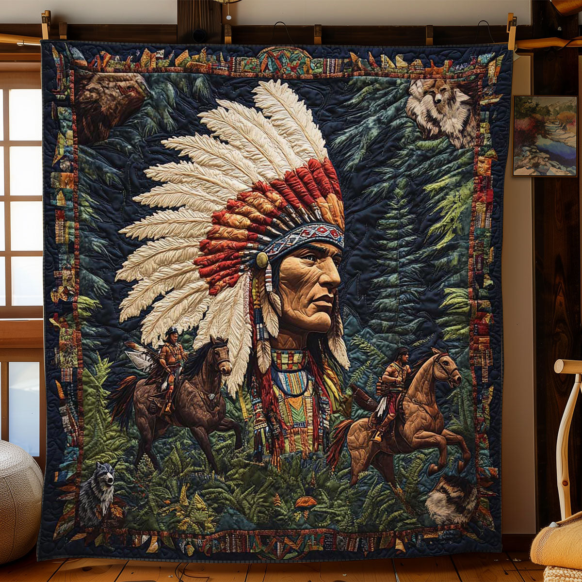 Native Wolf And Steed WN2201008CL Quilt