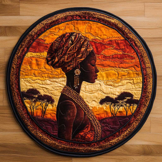 Golden African WN2504023CL Quilted Round Mat
