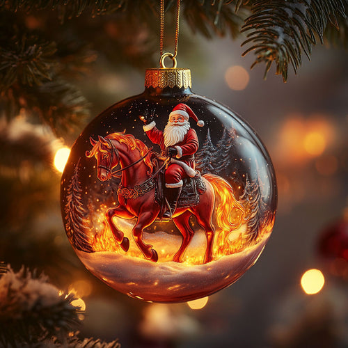 Santa Fire Rider WN0312009CL Christmas Ornament