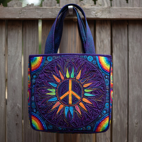 Purple Peace XR0212010CL Quilted Tote Bag