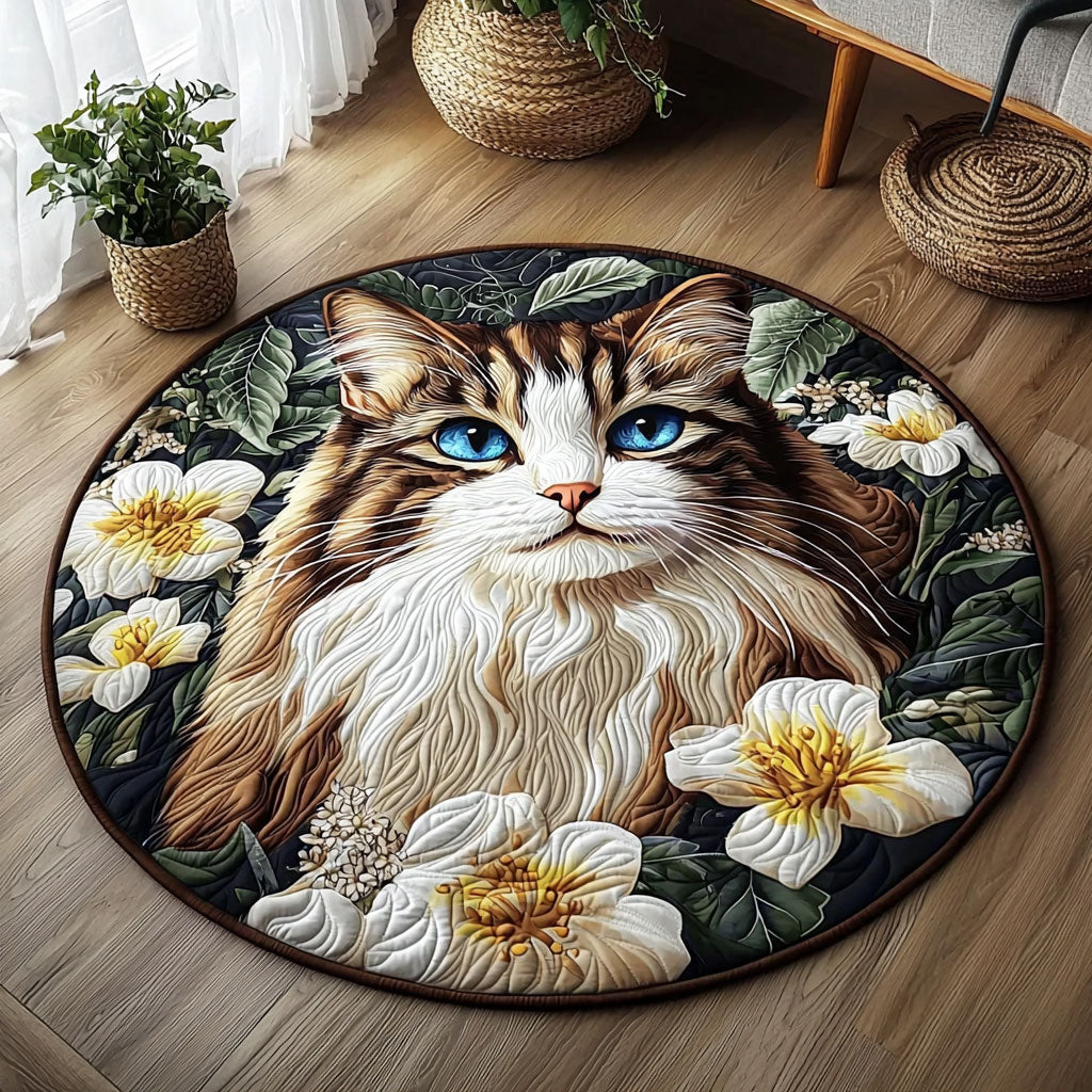 Blooming Cat QA1201026CL Quilted Round Mat
