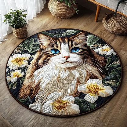 Blooming Cat QA1201026CL Quilted Round Mat