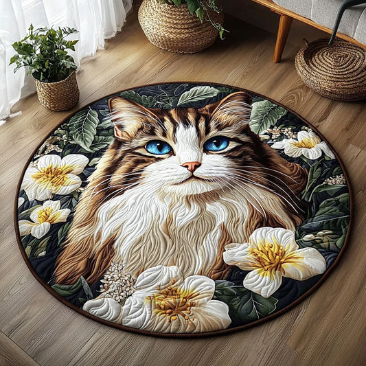 Blooming Cat QA1201026CL Quilted Round Mat