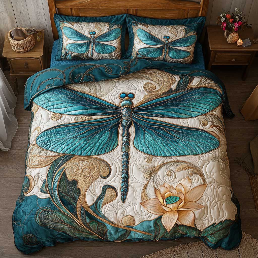 Blooming Lotus Dragonfly WP2502030CL Duvet Cover Set