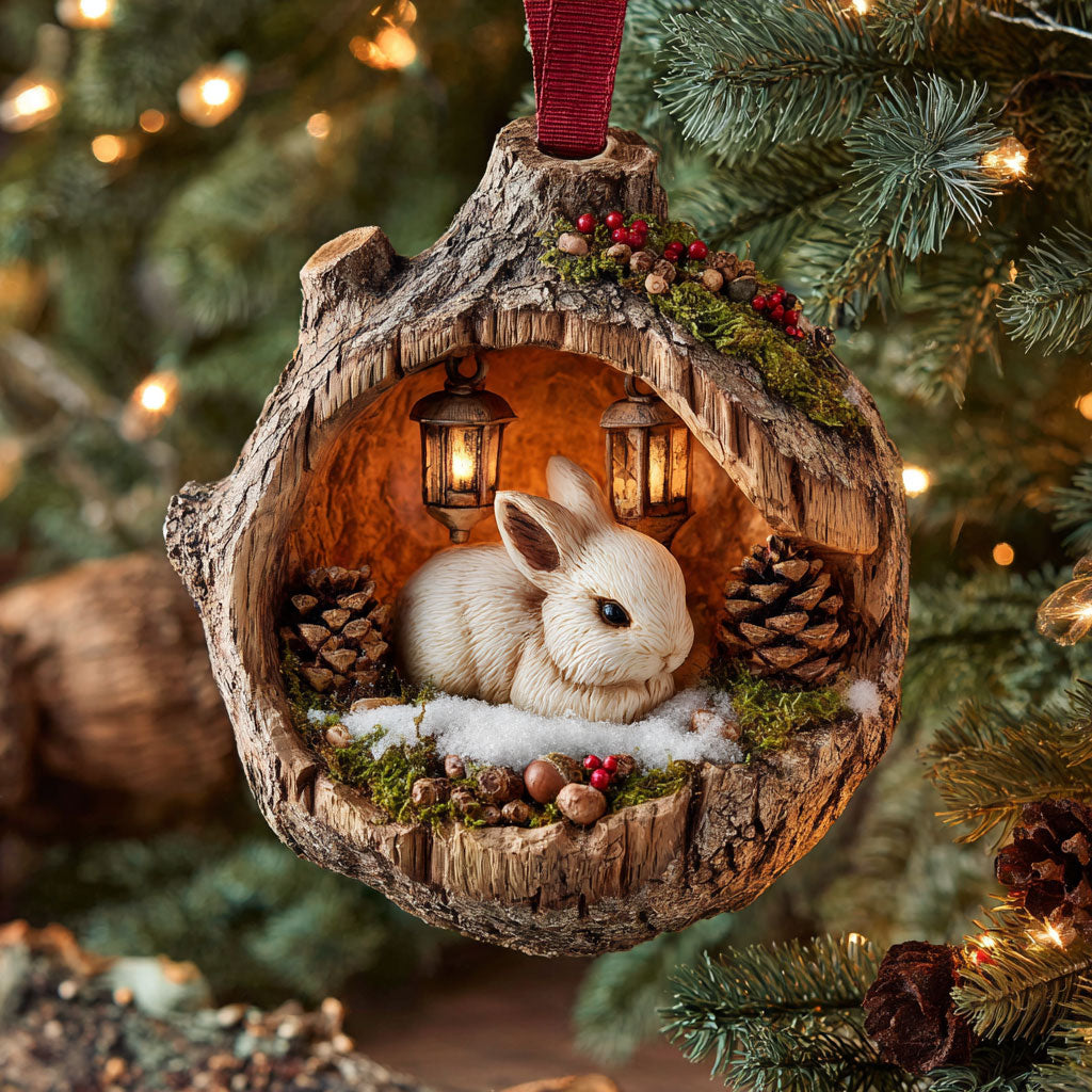 Rabbit Nest Glow CW2911022CL Christmas Ornament