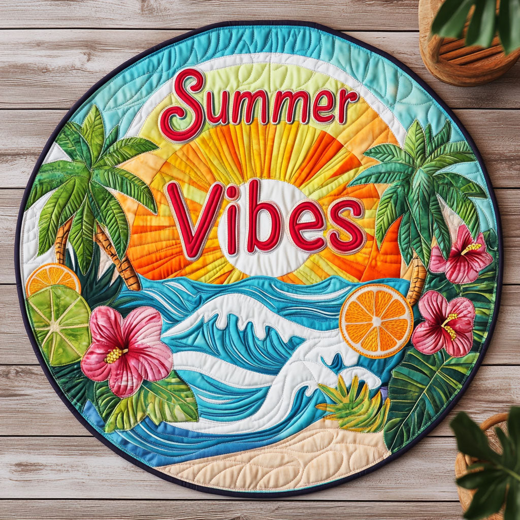 Summer Vibe WJ3103048CL Quilted Round Mat