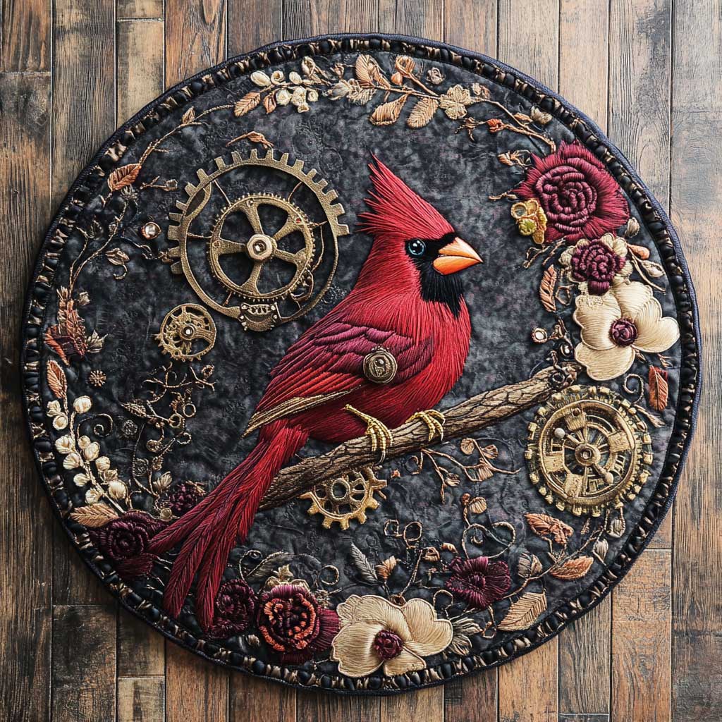 Clockwork Cardinal WN2404039CL Quilted Round Mat