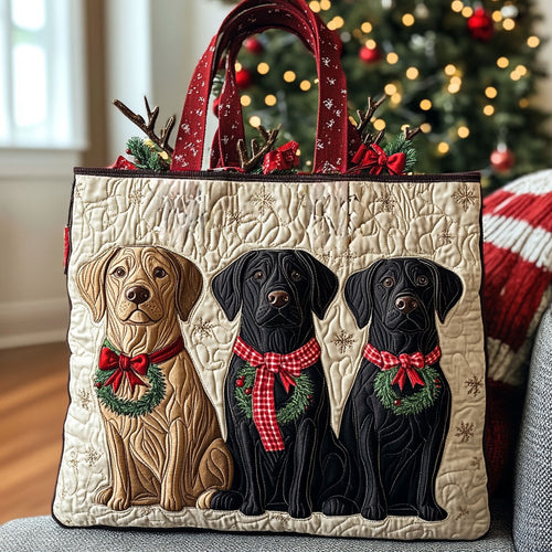 Merry Labrador Season WN1710092CL Quilted Tote Bag