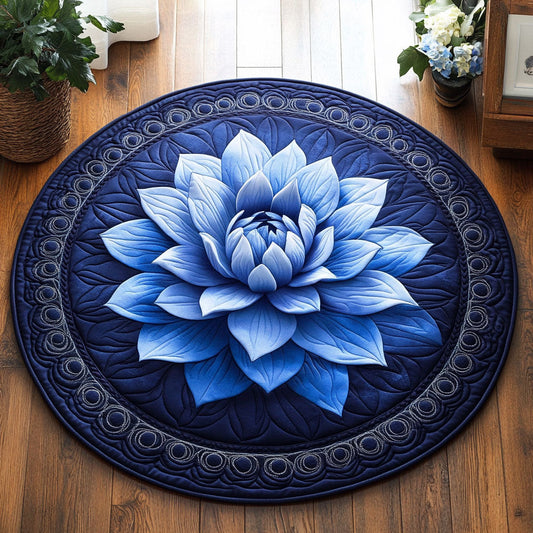 Blue Blossom CP0912069CL Quilted Round Mat