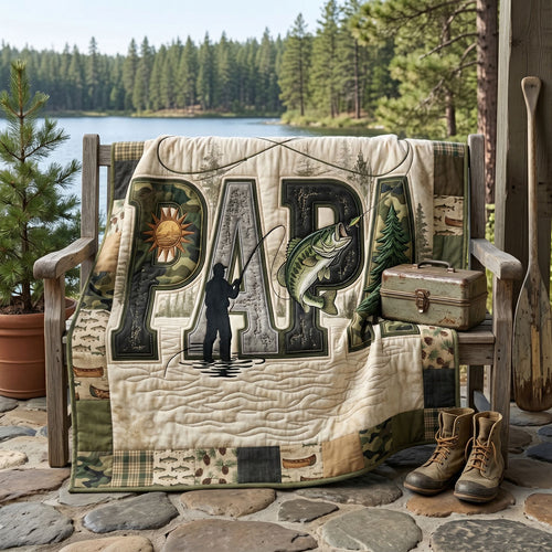 Bass Fishing Adventure Papa WN1006001CL Quilt