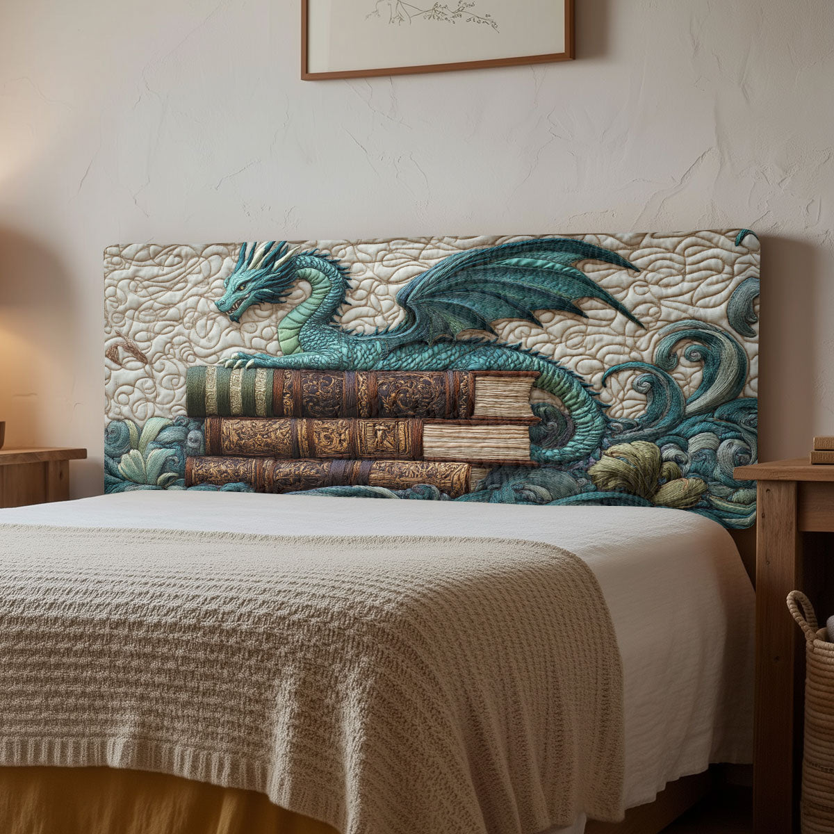 Mystic Dragon Book CW2612011CL Quilted Headboard Slipcover