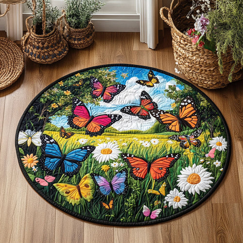 Butterfly Garden WJ2805020CL Quilted Round Mat