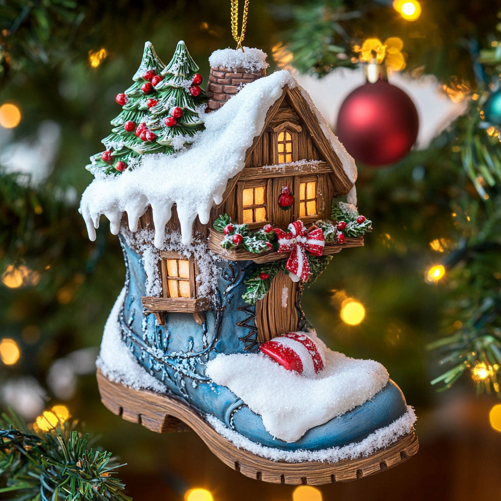 Holiday Boot House CW2611052CL Christmas Ornament