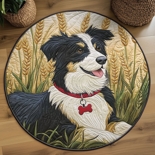 Charming Border Collie WJ2105037CL Quilted Round Mat