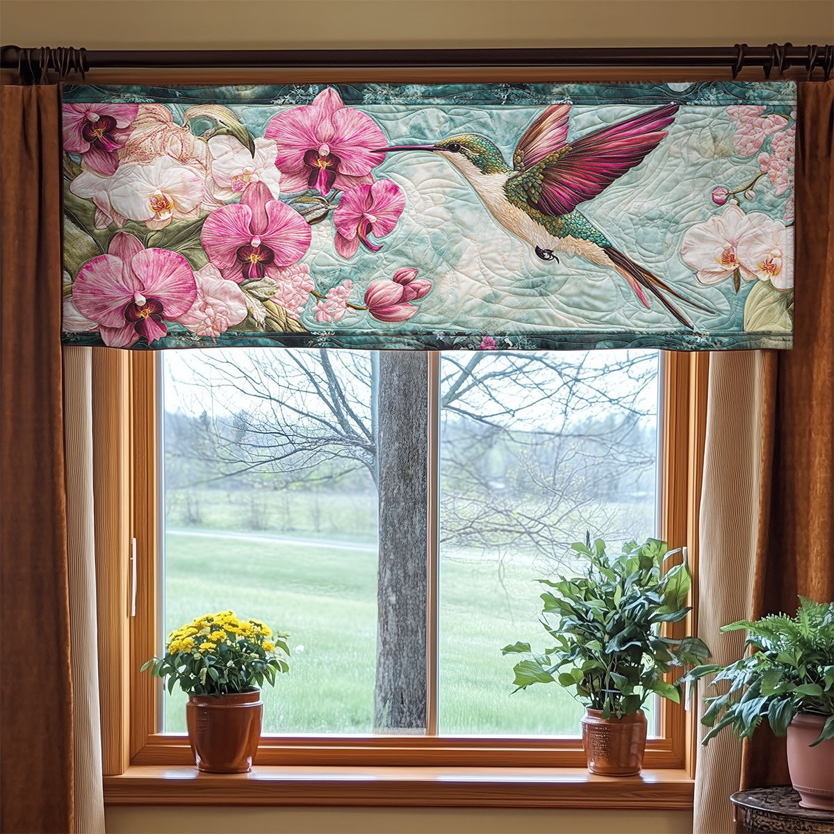 Hummingbird Serenity WN1706060CL Quilted Valance