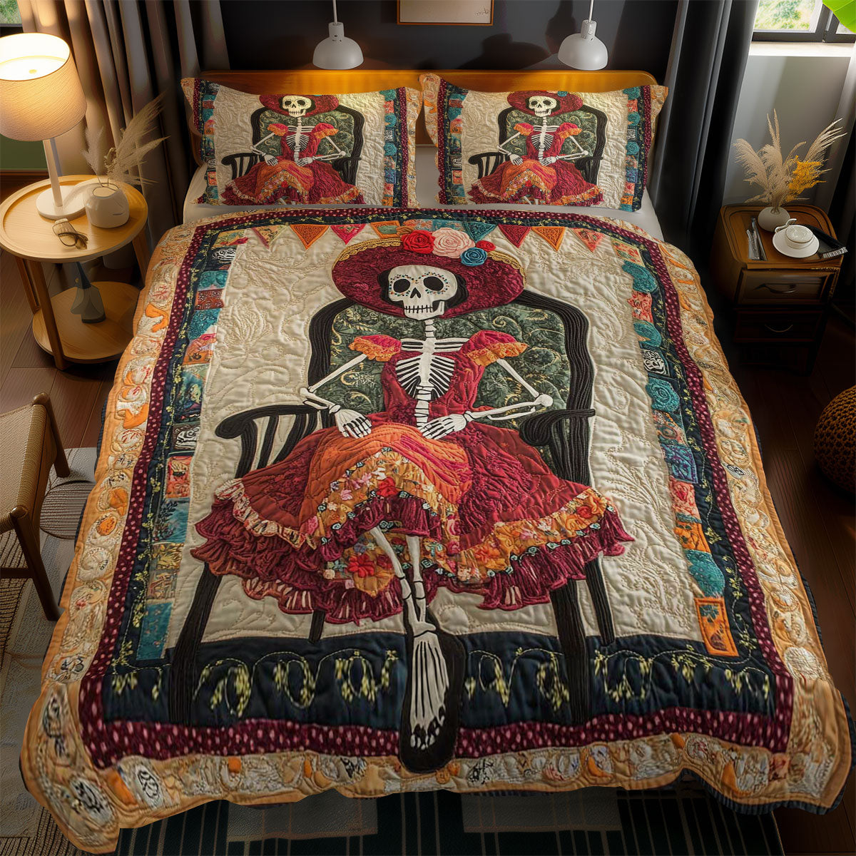 Gilded Skeleton Diva WN0703085CL Duvet Cover Set