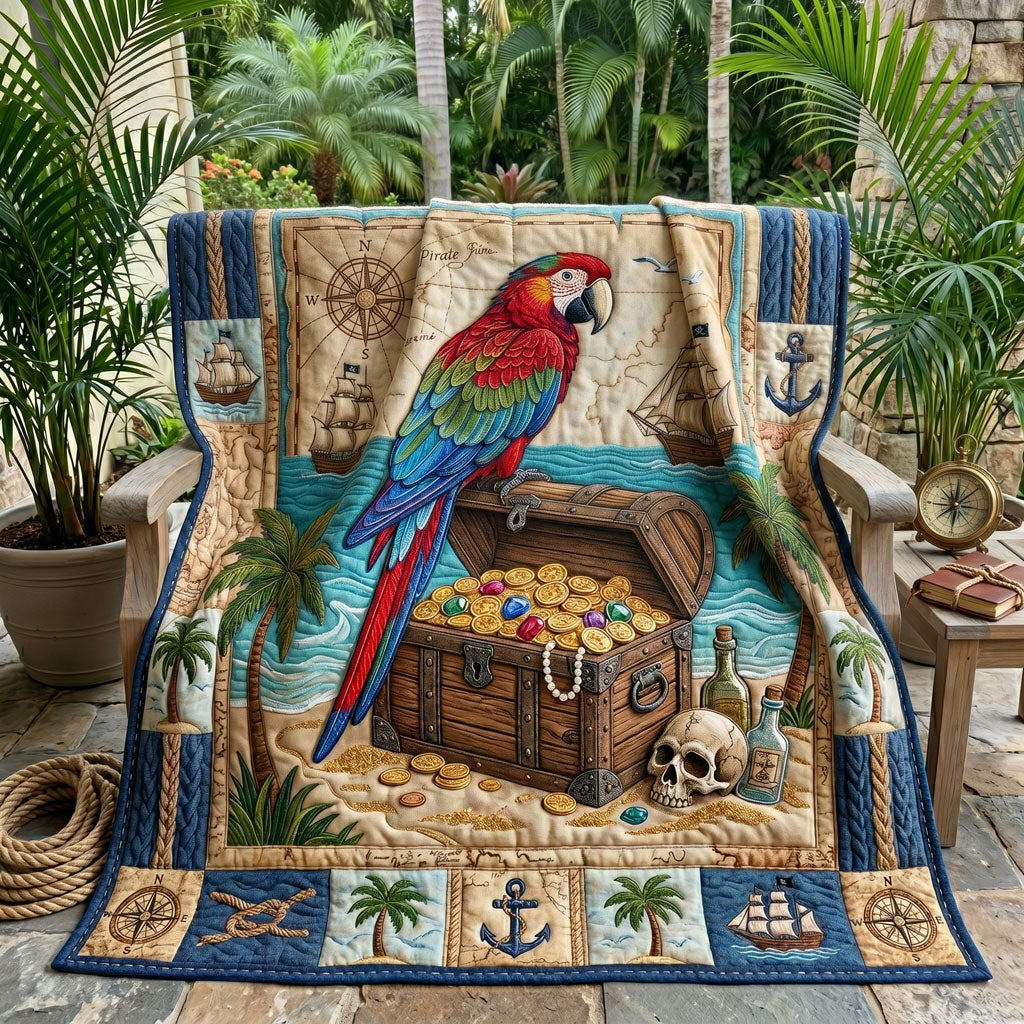 Pirate Parrot Treasure WN1605012CL Quilt