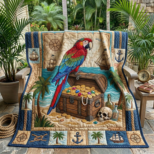 Pirate Parrot Treasure WN1605012CL Quilt
