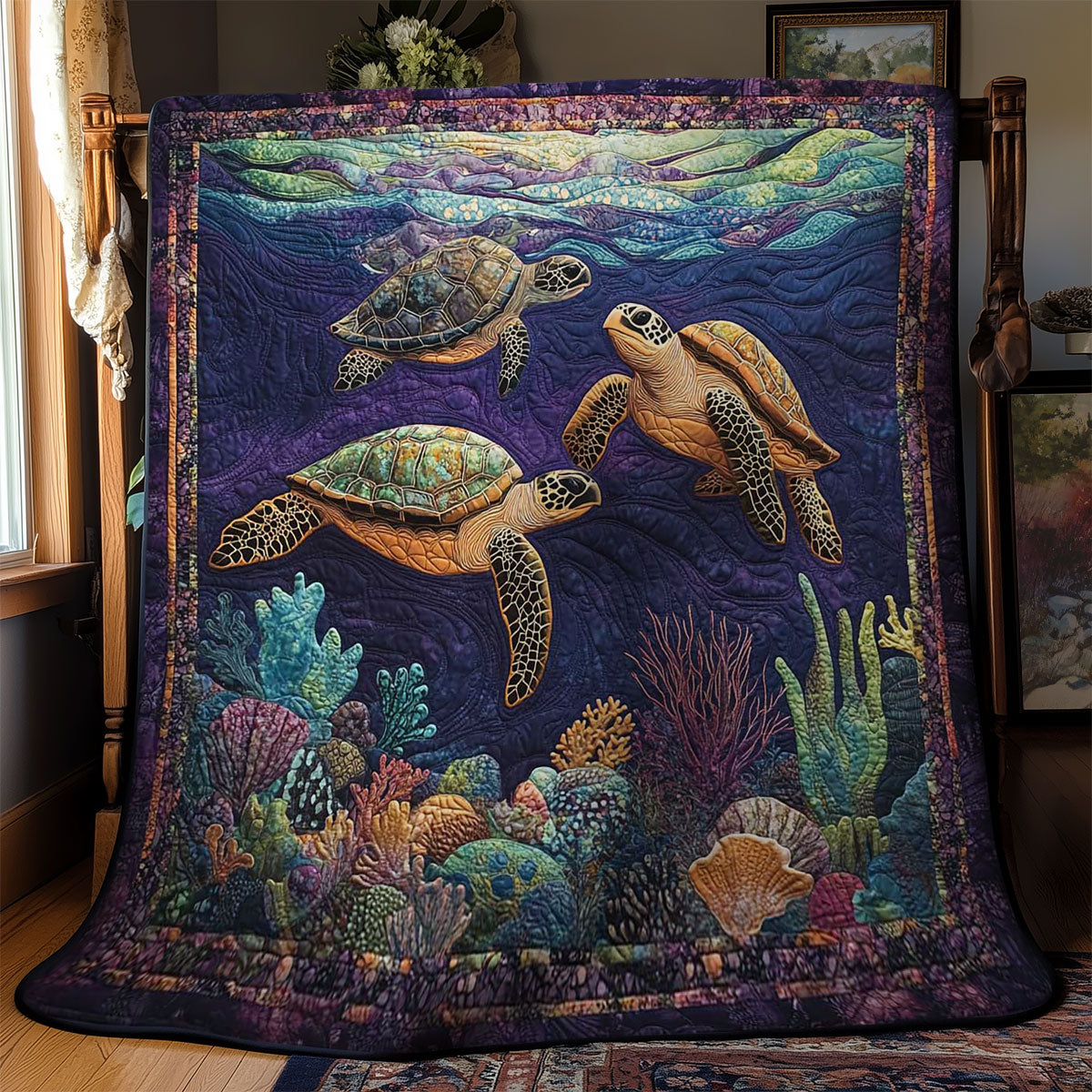 Majestic Sea Turtle WN1703094CL Quilt