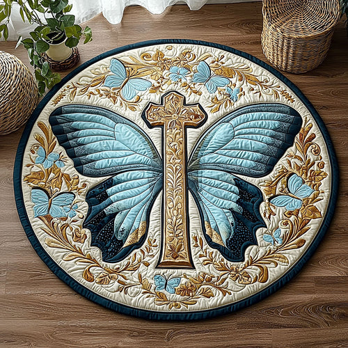 Healing Butterfly QA2711006CL Quilted Round Mat