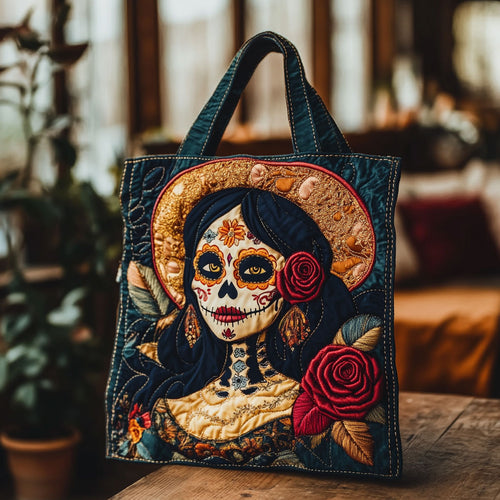 Skeleton Lady Warm Light WN1810085CL Quilted Tote Bag