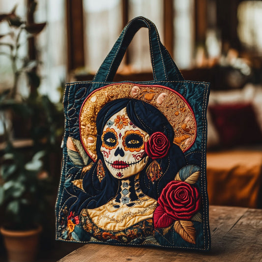 Skeleton Lady Warm Light WN1810085CL Quilted Tote Bag