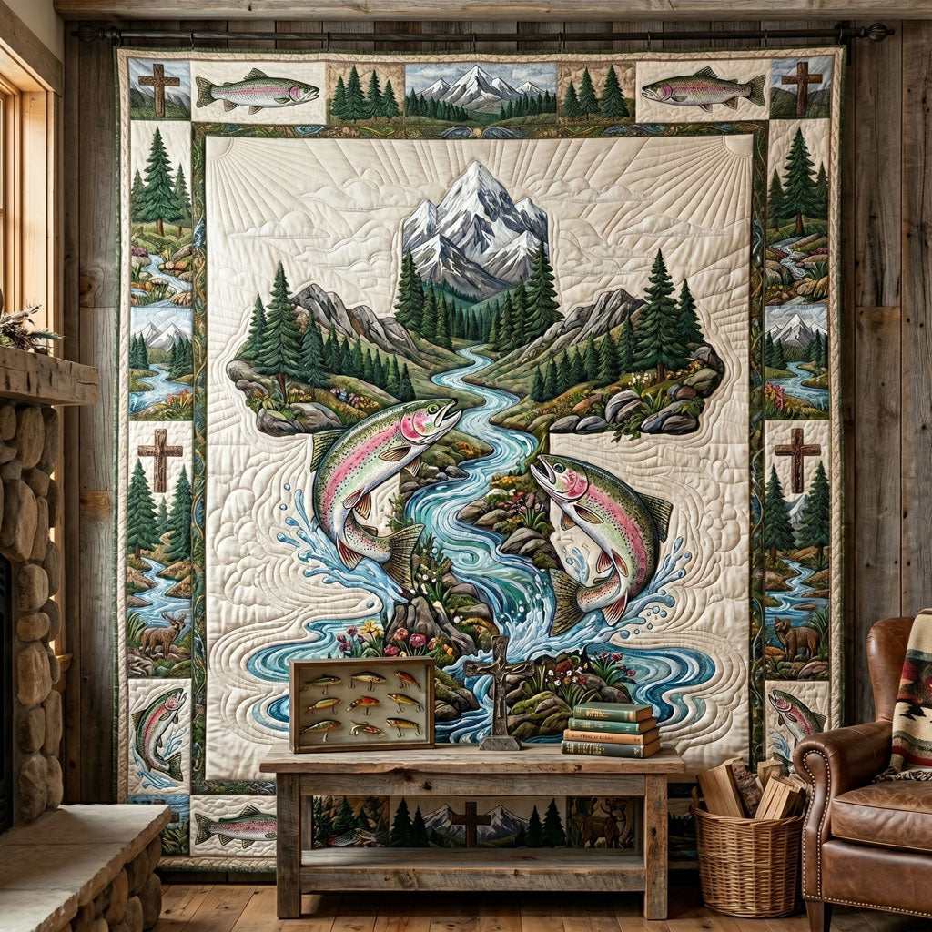 Rainbow Trout Wilderness Faith WN1606011CL Quilt