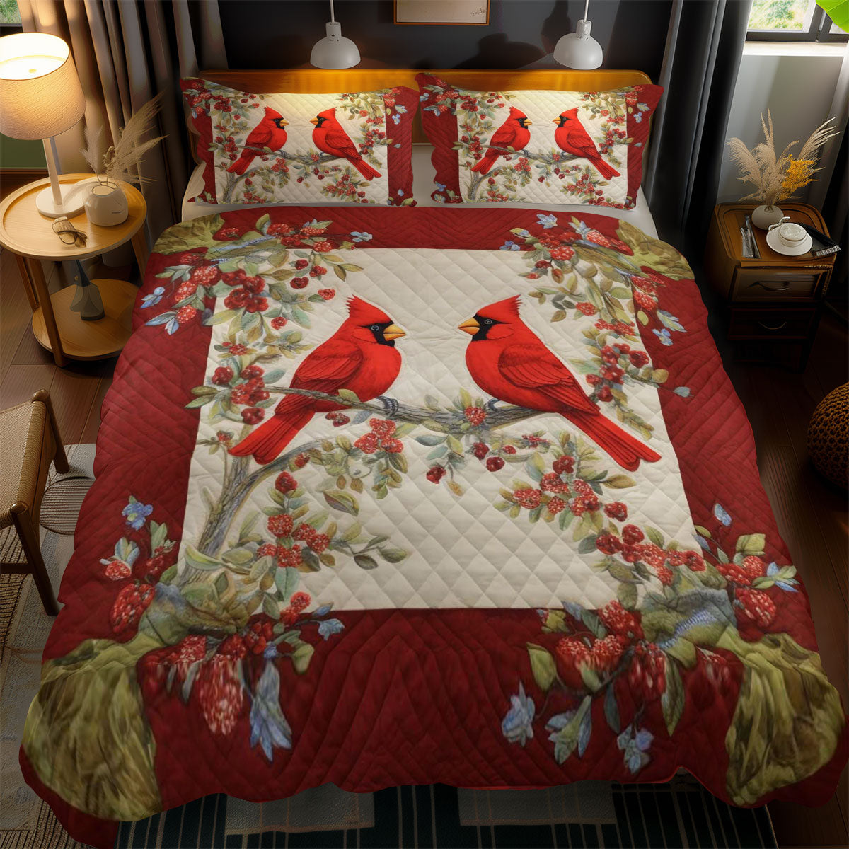 Enchanted Cardinal WN2102015CL Duvet Cover Set