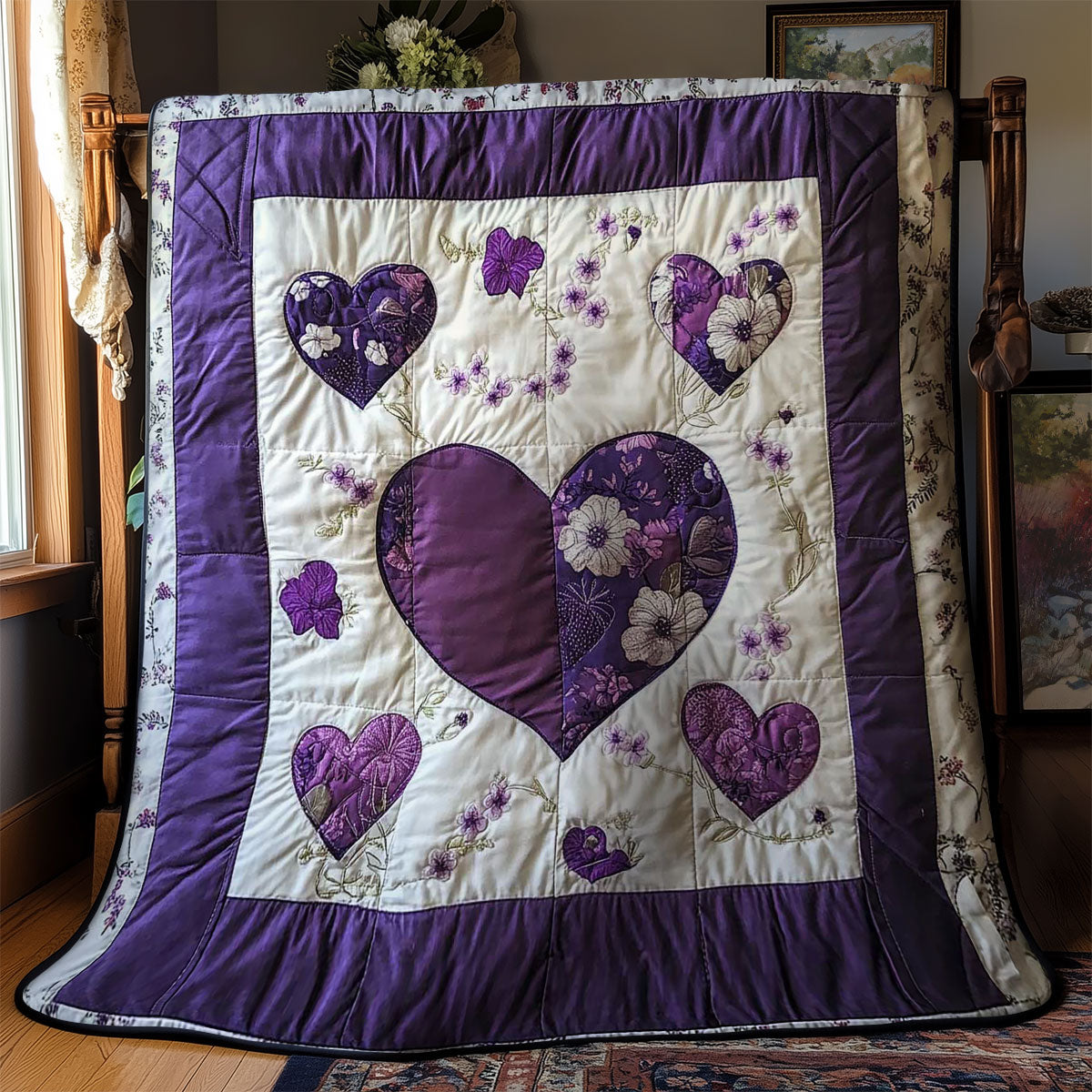 Lavender Heart WN0403012CL Quilt