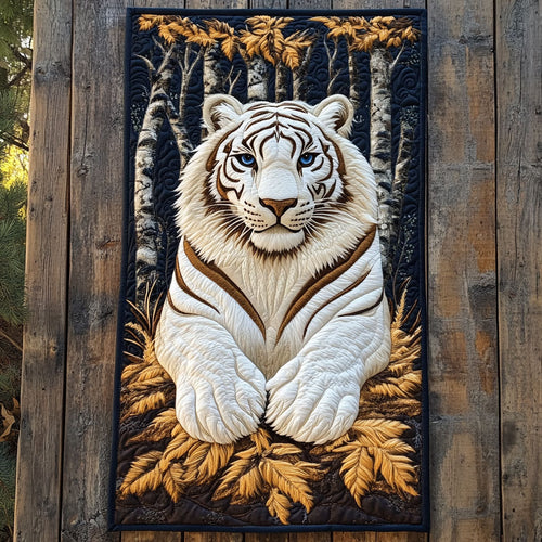 Majestic White Tiger WJ2804024CL Quilted Table Runner