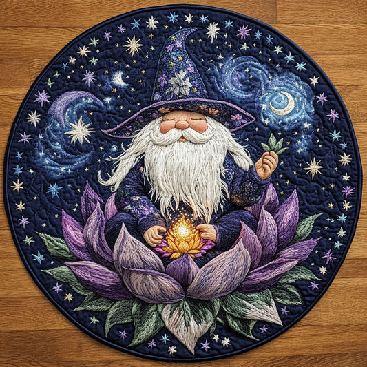 Enchanted Gnome WN2208036CL Quilted Round Mat