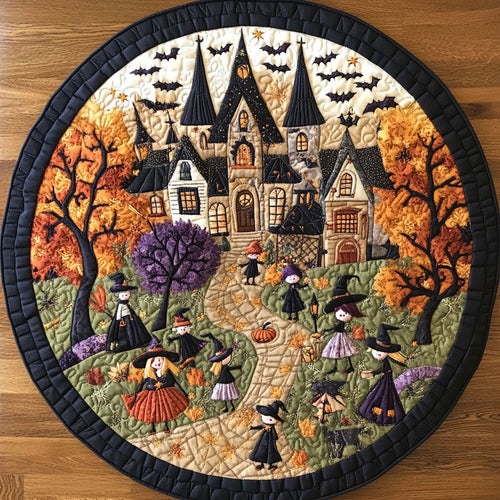 Moonlit Witches WN0108024CL Quilted Round Mat