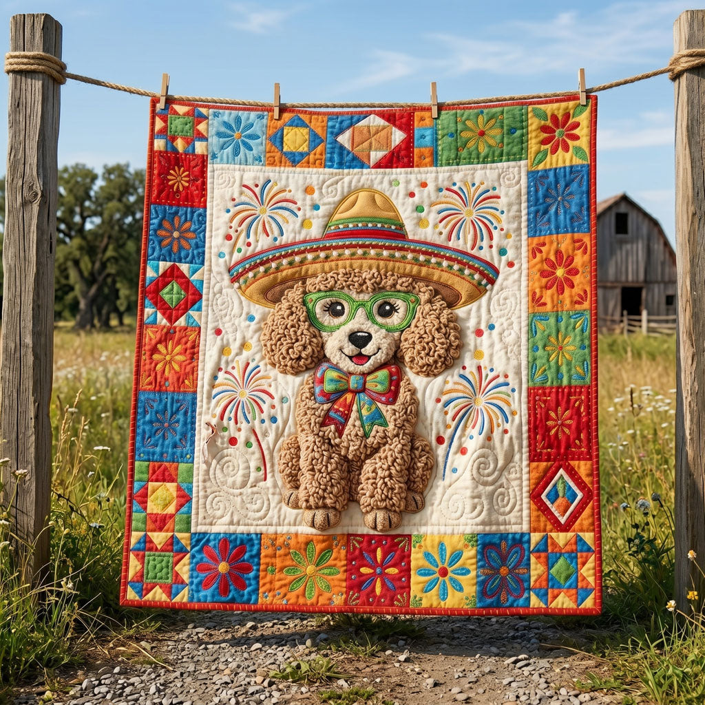 Sombrero Poodle Puppy WN1804012CL Quilt